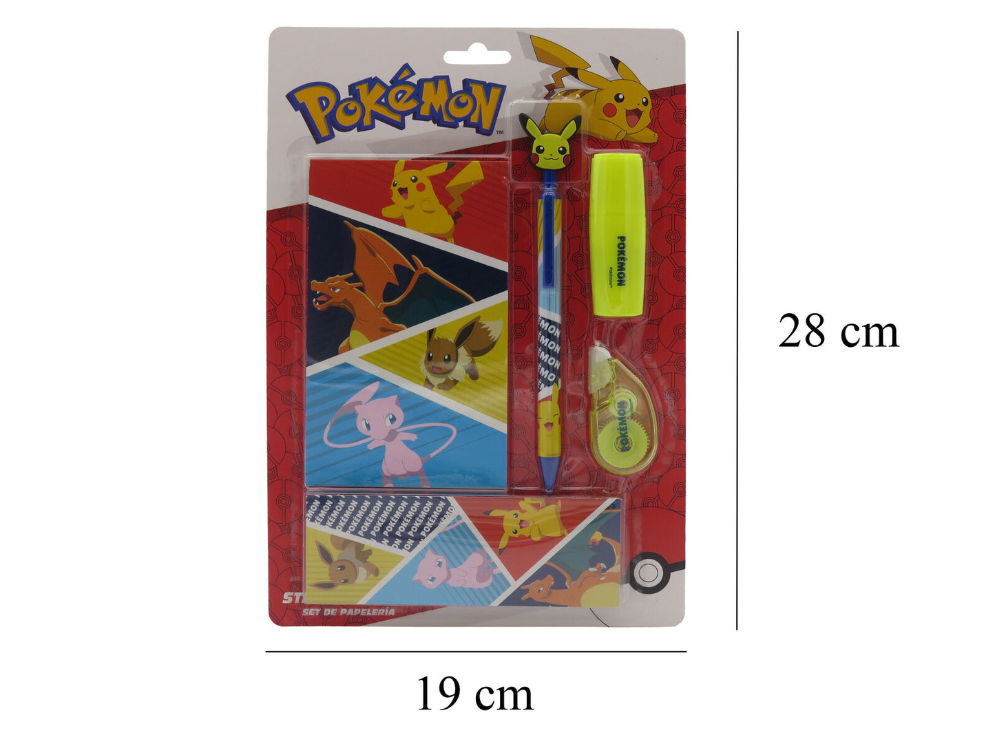 Pokémon Schreibwarenset mit Notizblock 5 teilig Schulset