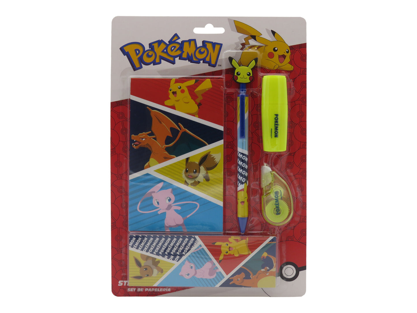 Pokémon Schreibwarenset mit Notizblock 5 teilig Schulset