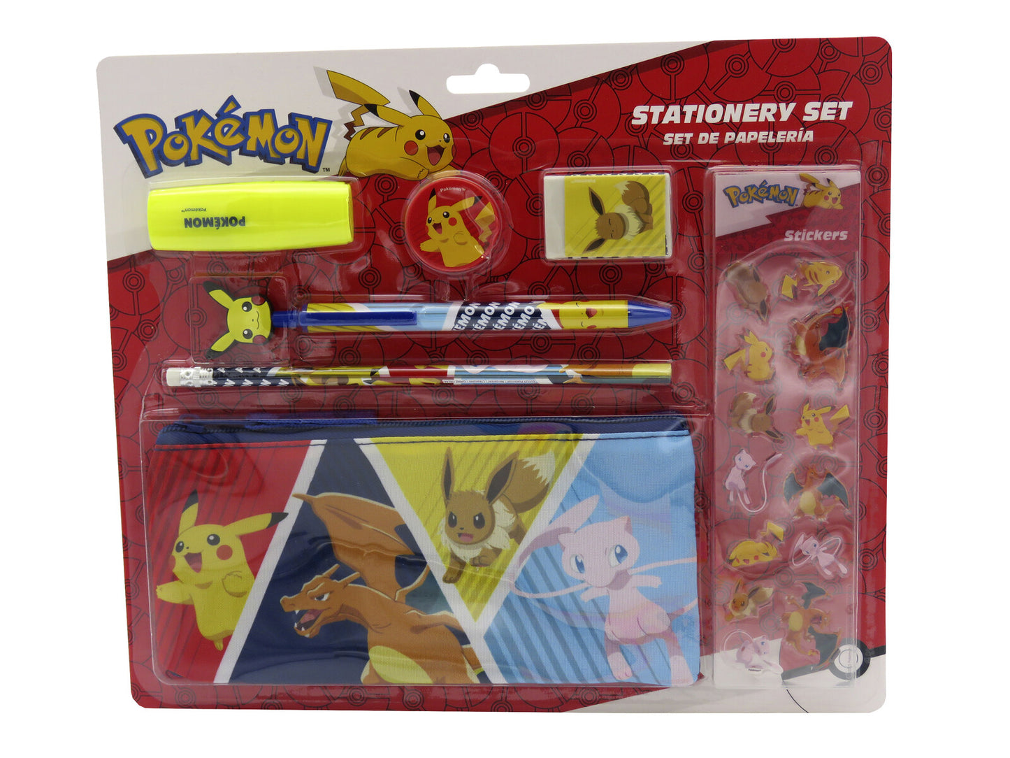 Pokémon Schreibwarenset mit Federmäppchen 7 teilig Schulset