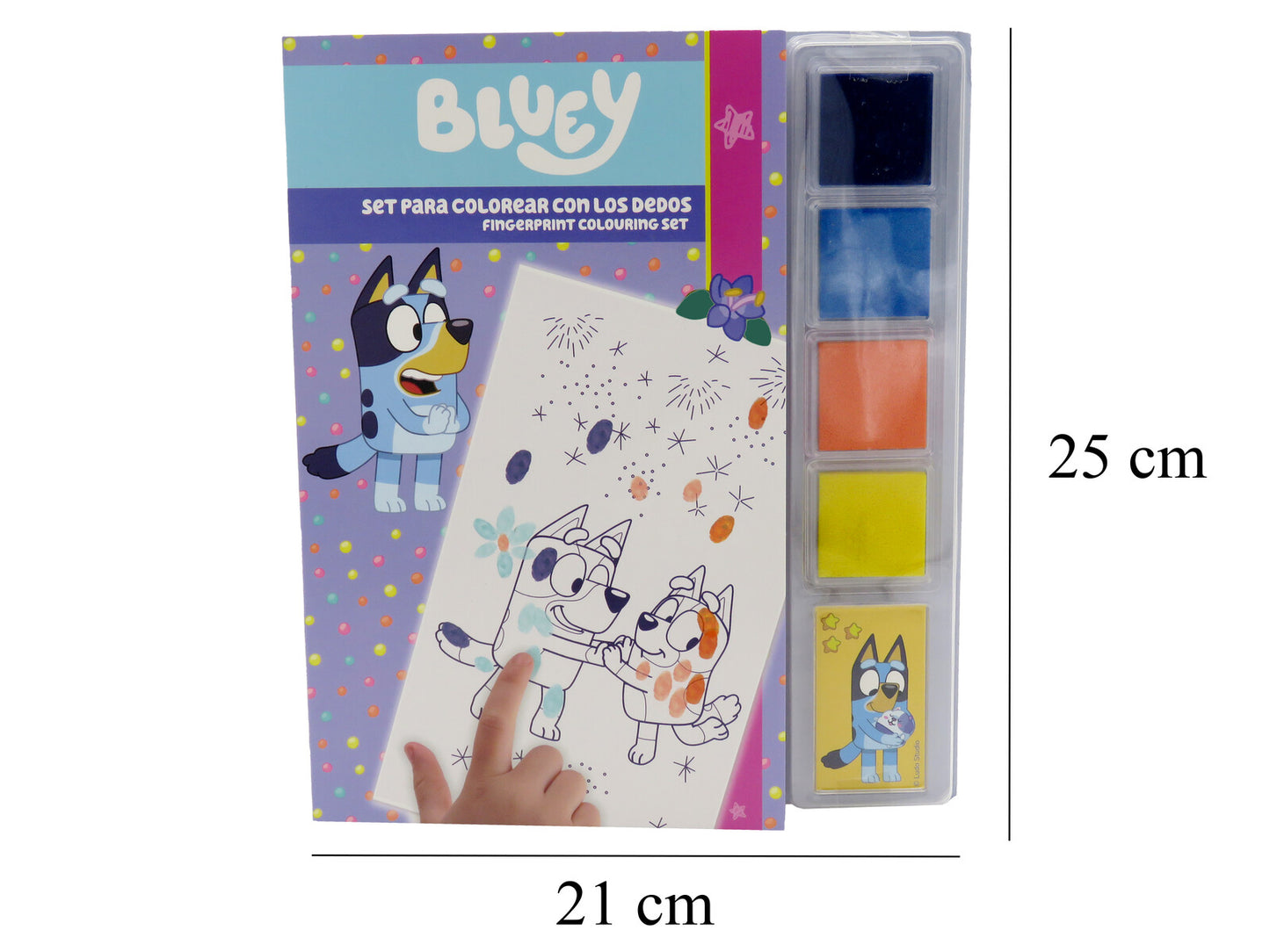 Bluey Fingerfarben Malset Ausmalbuch mit Farben und Vorlagen Kreativset Kinder