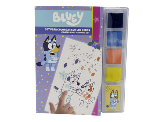 Bluey Fingerfarben Malset Ausmalbuch mit Farben und Vorlagen Kreativset Kinder