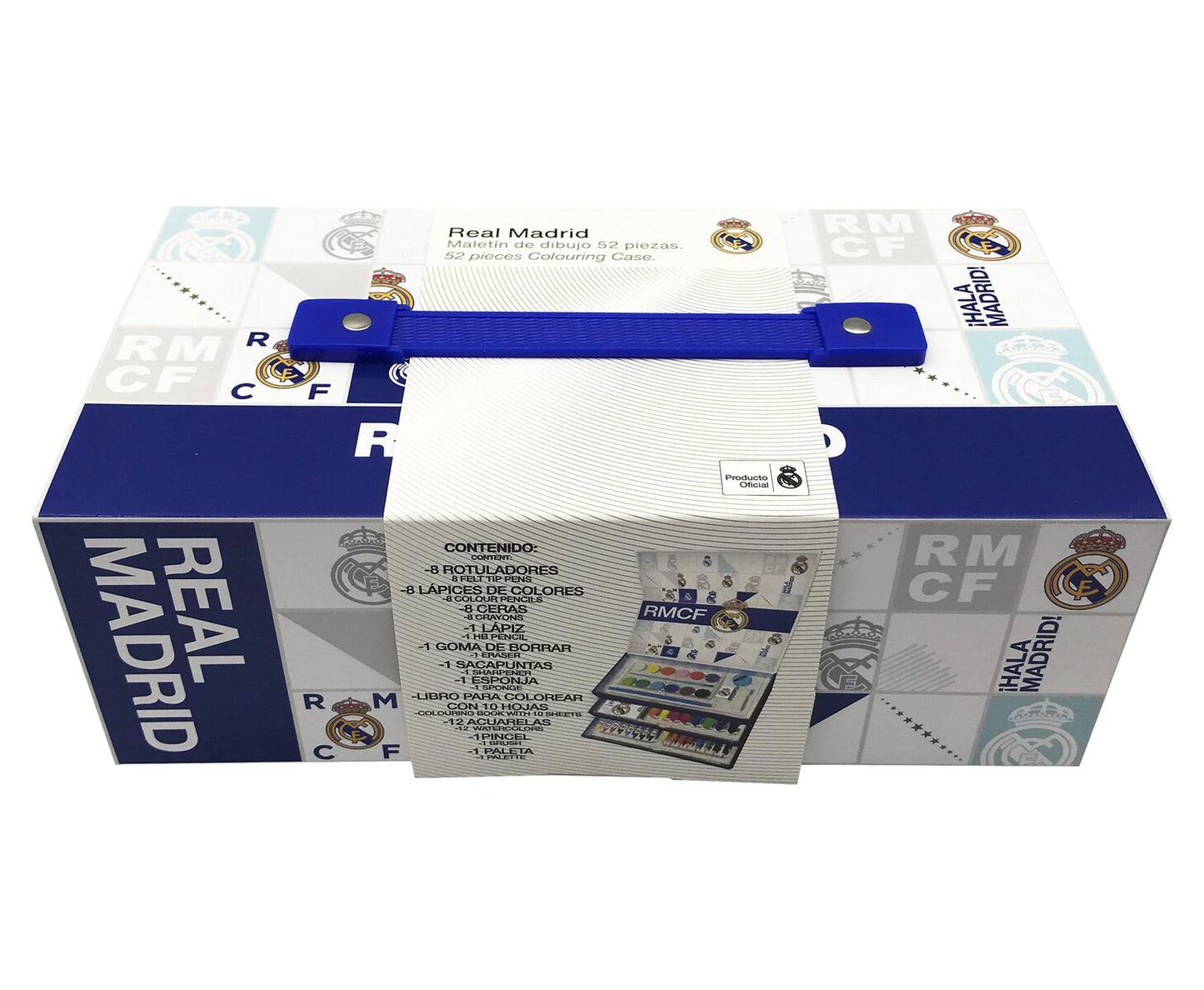 Real Madrid Künstler Malset Kinder 52 Teile Zeichenkoffer mit Farben Stiften und Zeichenblock