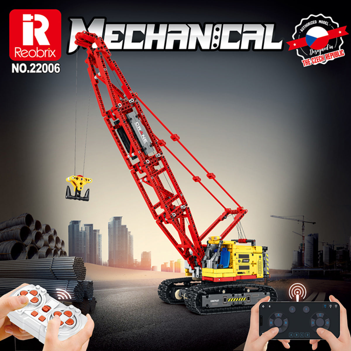 Reobrix 22006 Raupenkran mit Fernsteuerung 1322 Teile ab 14