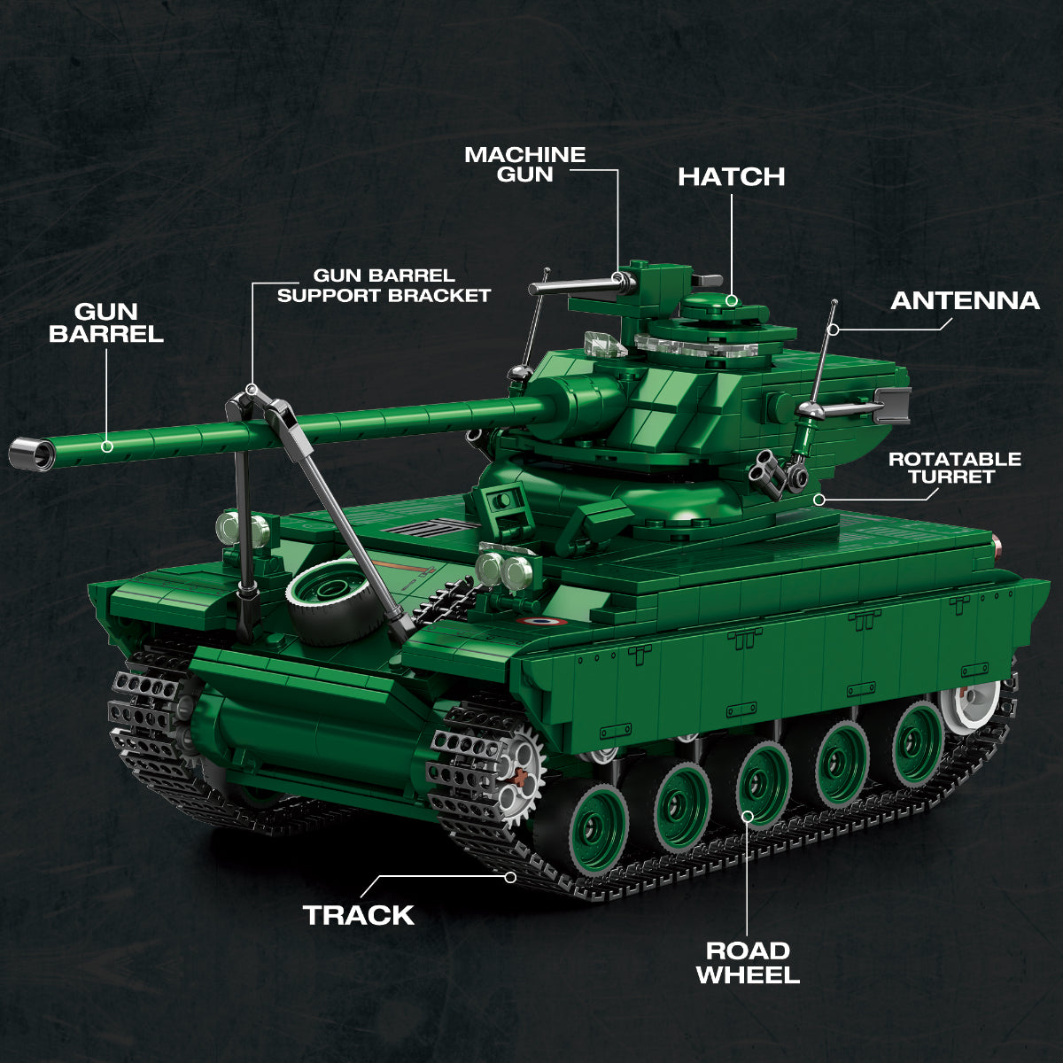 Reobrix 77033 AMX 13 Panzer Klemmbaustein Set 1037 Teile ab 14