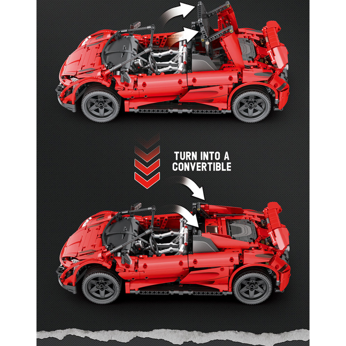 Reobrix 11002-D Sportwagen Cabrio Klemmbaustein Modell RC 1886 Teile ab 14