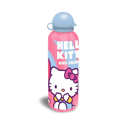 Hello Kitty Kinder Wasserflasche 500 ml – Aluminium Flasche für Sport & Freizeit, Schule - Rosa
