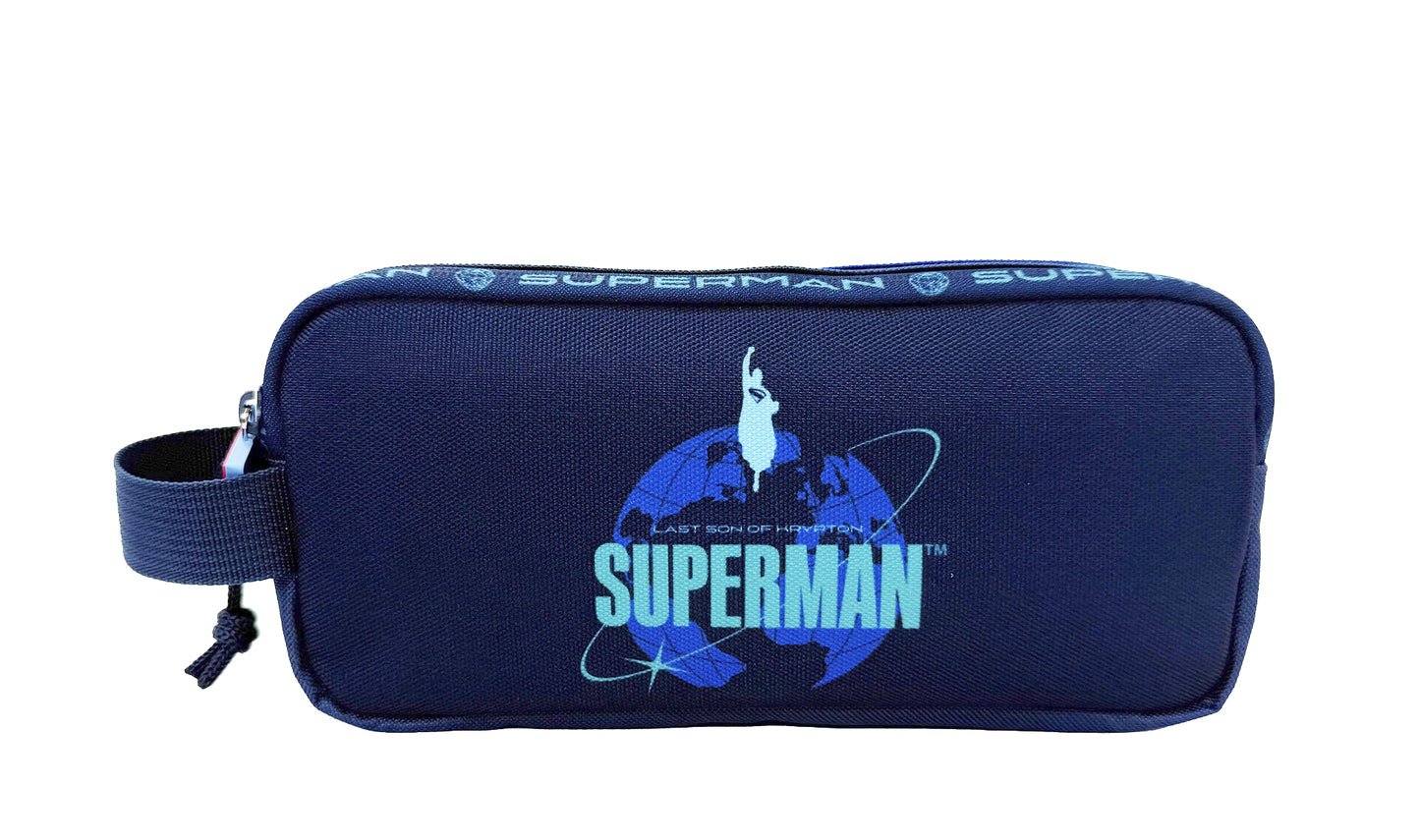 Superman Doppel Etui Federmäppchen für Schule und Alltag