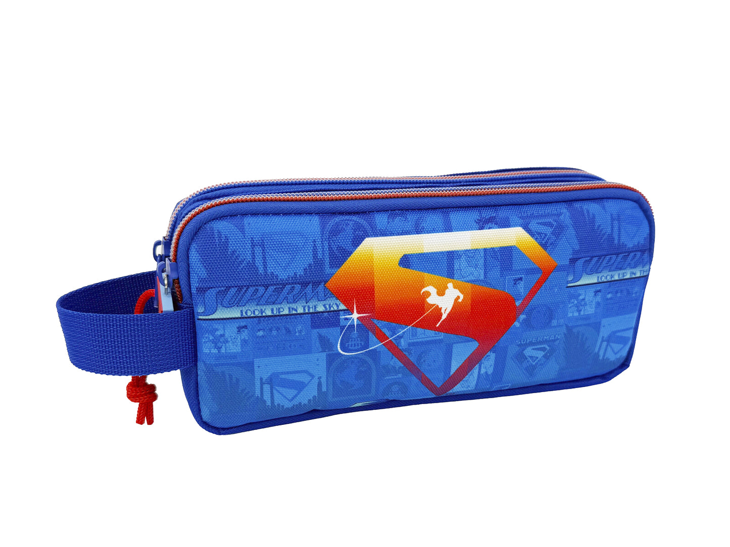 Superman Mäppchen Doppel Etui Federmäppchen für Schule und Alltag