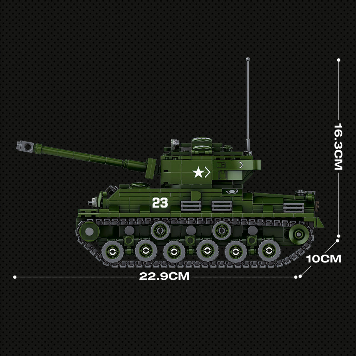 Reobrix World of Tanks Sherman Kettenfahrzeug 1:30 Klemmbaustein Set 836