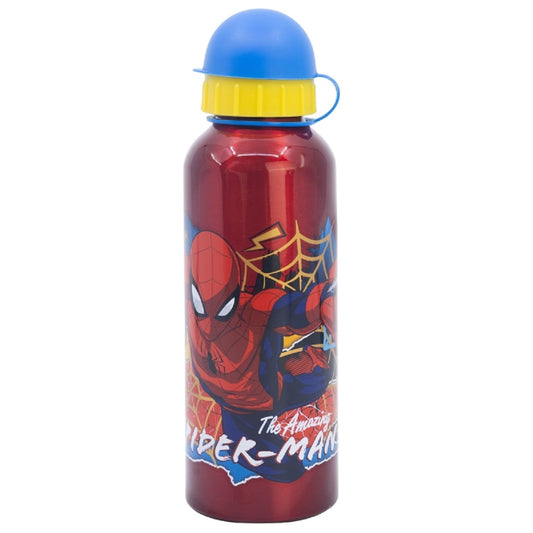 Spiderman Trinkflasche Aluminium, 530 ml, mit Sicherheitsverschluss