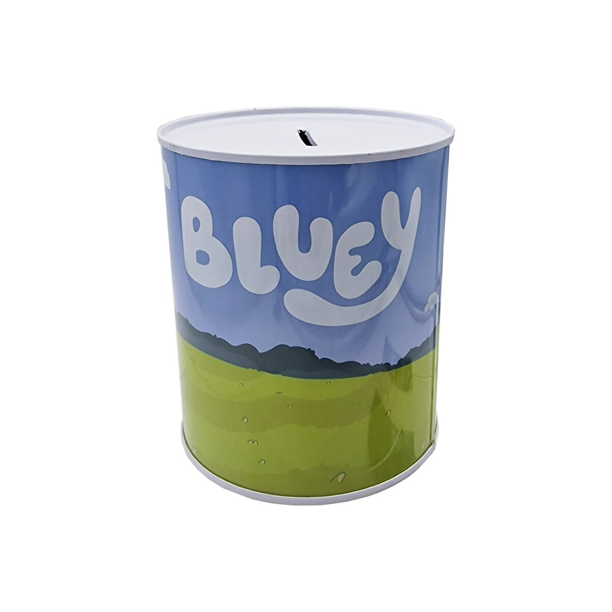 Bluey Spardose 12 × 10 × 10 cm Metall Sparbüchse zylindrisch mit Schlitz für Münzen und Scheine