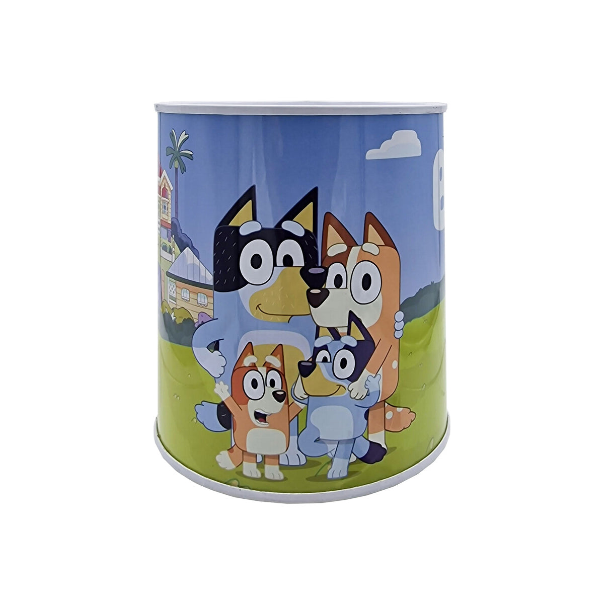 Bluey Spardose 12 × 10 × 10 cm Metall Sparbüchse zylindrisch mit Schlitz für Münzen und Scheine