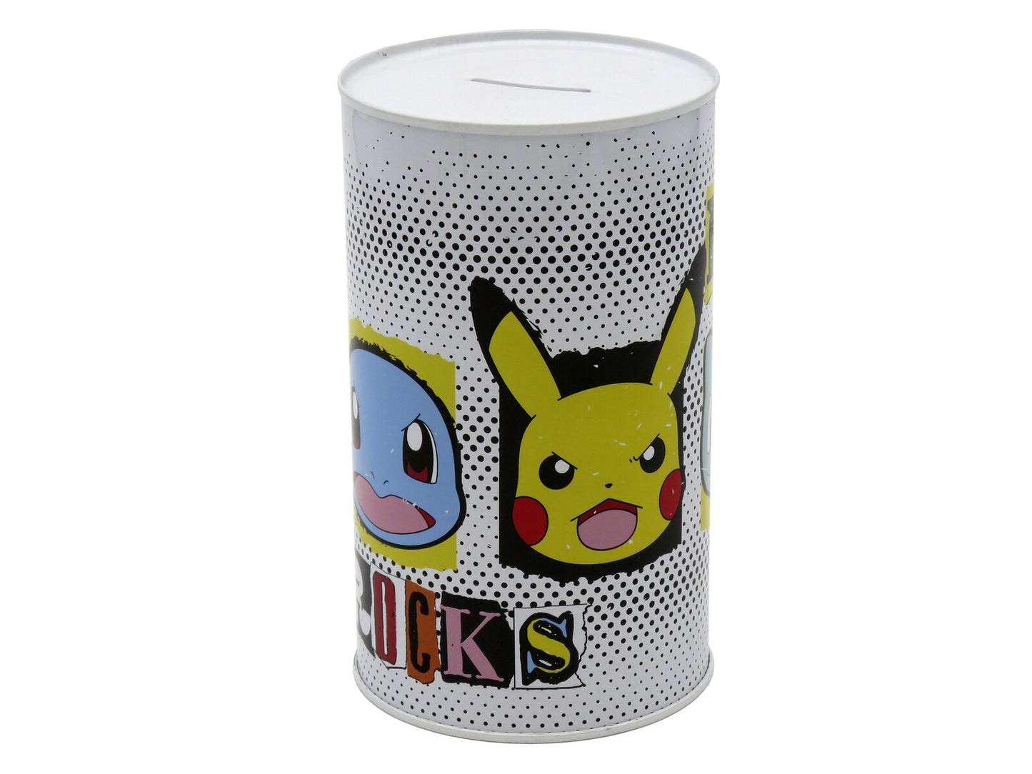 Pokémon Spardose 17 × 10 × 10 cm Metall Sparbüchse zylindrisch mit Schlitz für Münzen und Scheine
