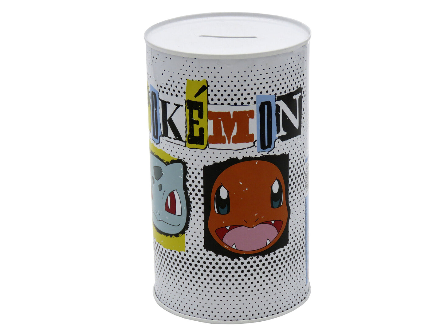 Pokémon Spardose 17 × 10 × 10 cm Metall Sparbüchse zylindrisch mit Schlitz für Münzen und Scheine