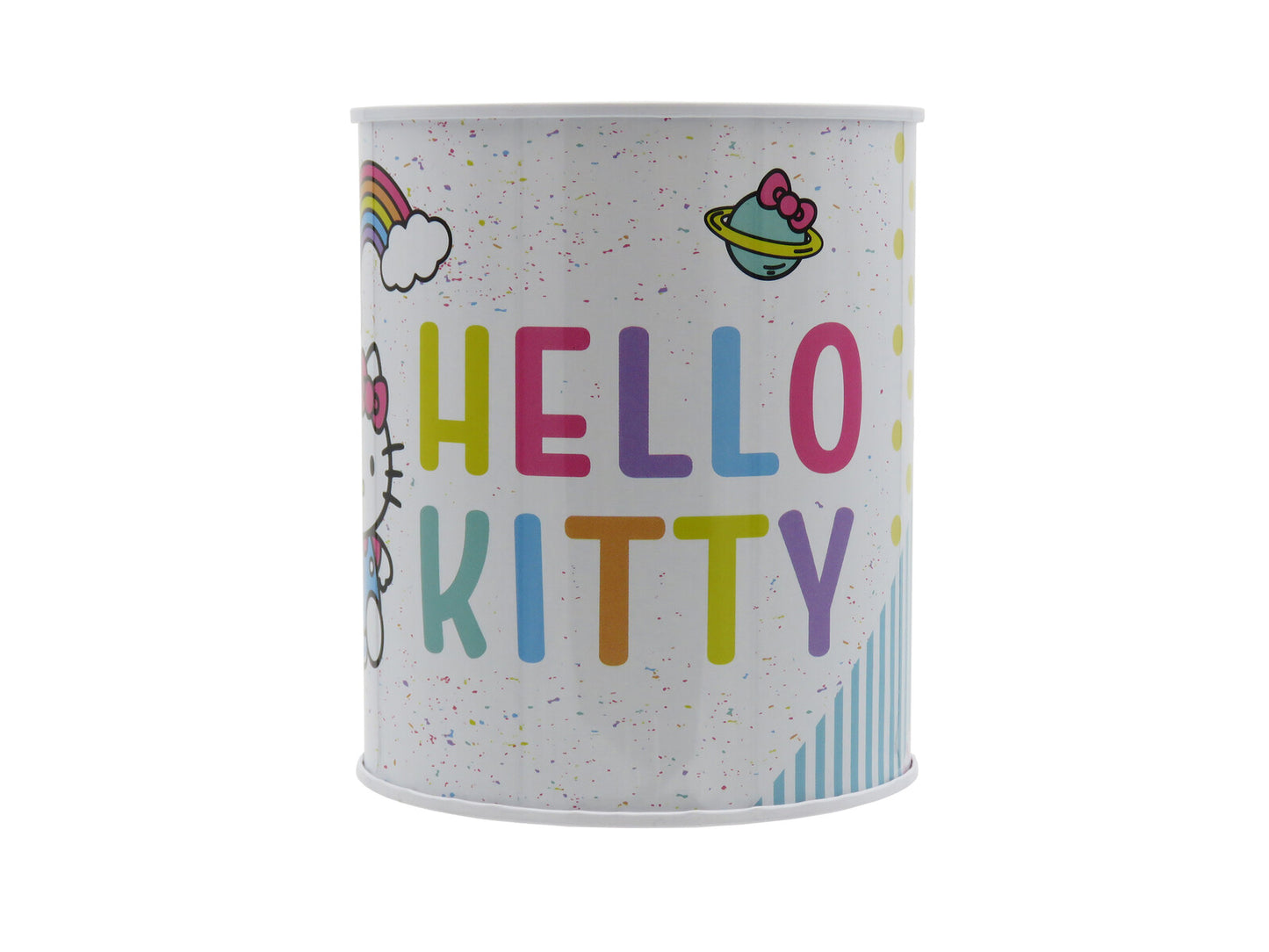 Hello Kitty Spardose 12 × 10 × 10 cm Metall Sparbüchse zylindrisch mit Schlitz für Münzen und Scheine