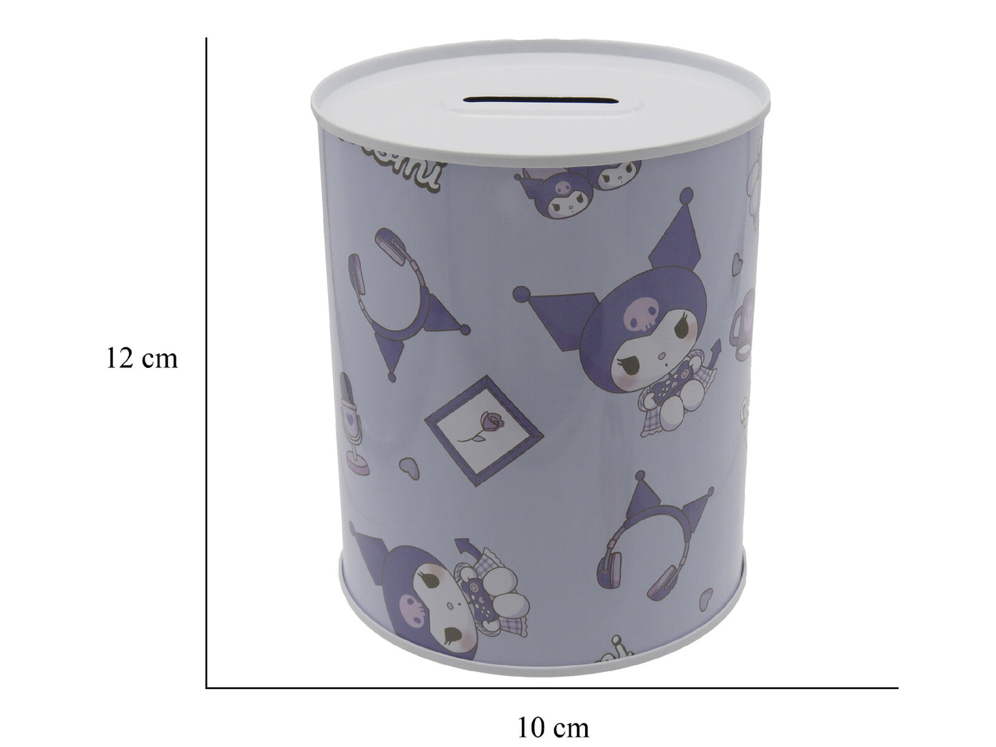 Hello Kitty Spardose 12 × 10 × 10 cm Metall Sparbüchse zylindrisch mit Schlitz für Münzen und Scheine