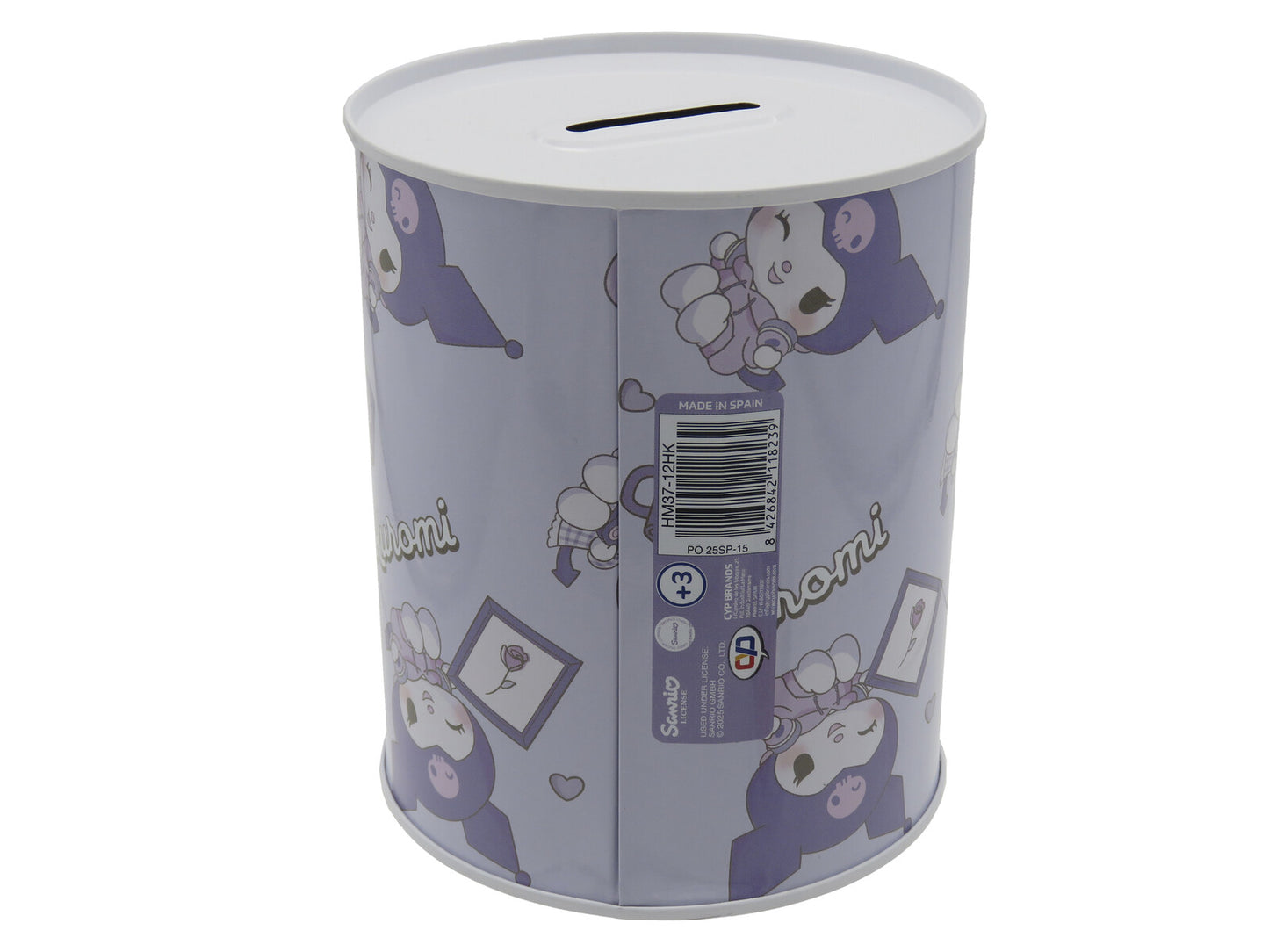 Hello Kitty Spardose 12 × 10 × 10 cm Metall Sparbüchse zylindrisch mit Schlitz für Münzen und Scheine