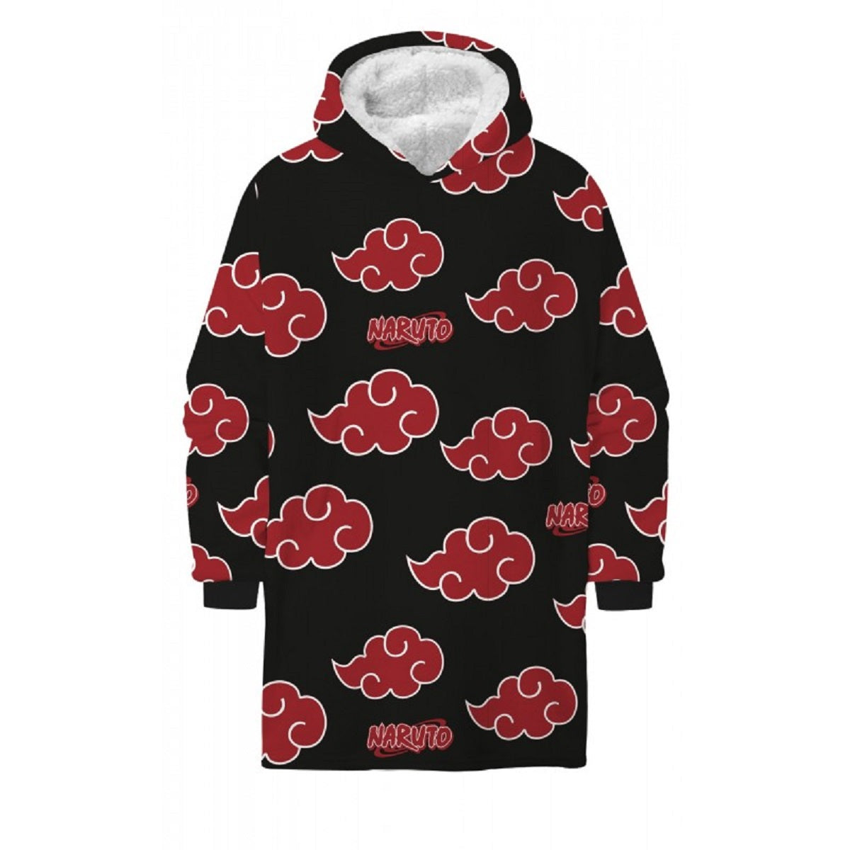 Naruto Hoodie Blanket Groß 110 × 95 cm Kuscheldecke mit Ärmeln und Kapuze Oversize
