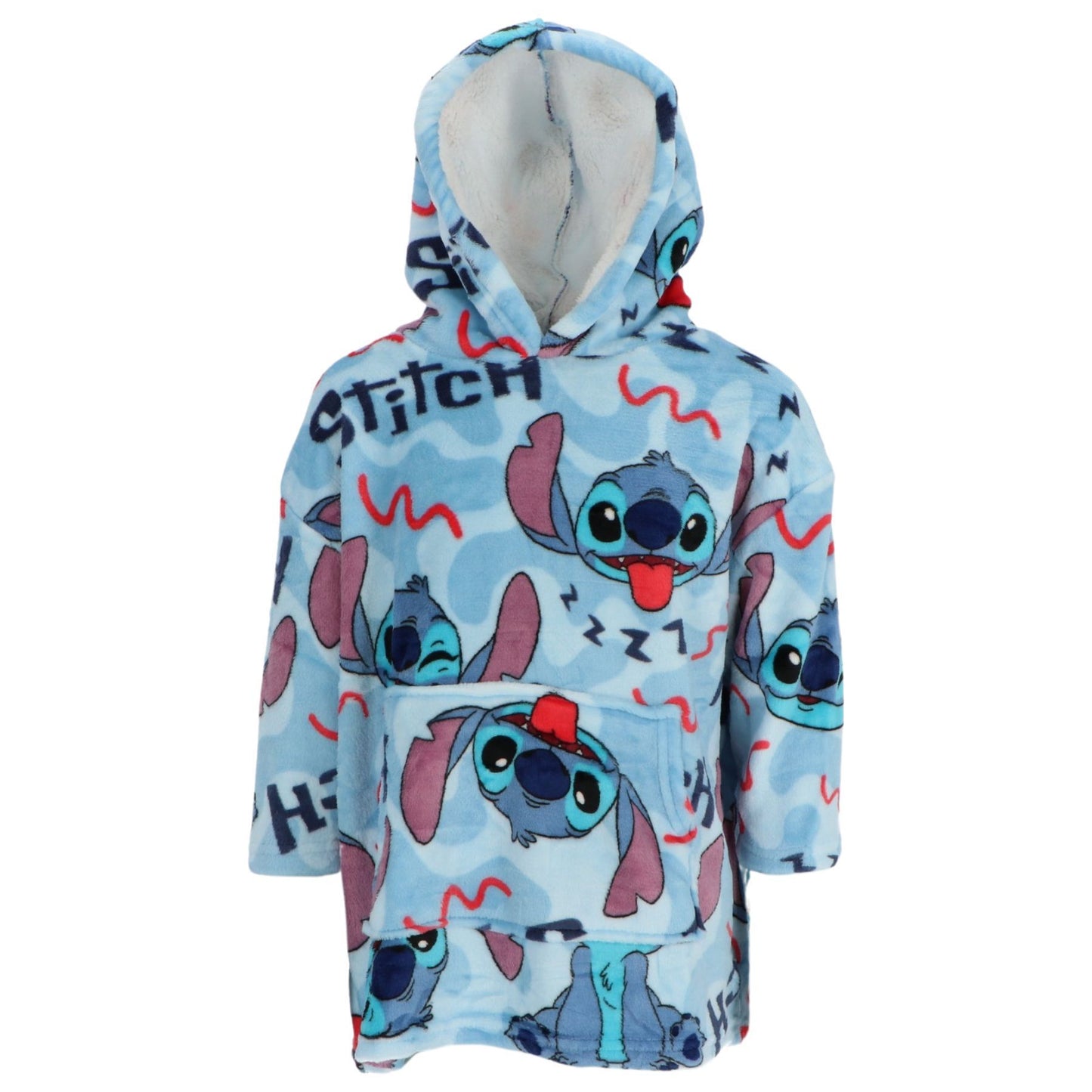 Lilo & Stitch Kapuzendecke Fleece Kuscheldecke mit Kapuze 3-6 Jahre 100 % Polyester