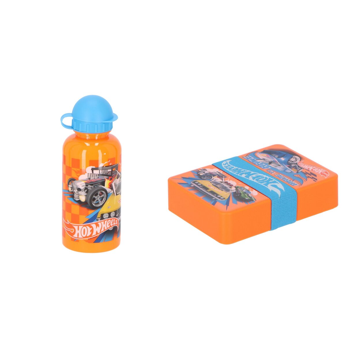 Hot Wheels Lunchbox-Set mit einer passender Trinkflasche für unterwegs