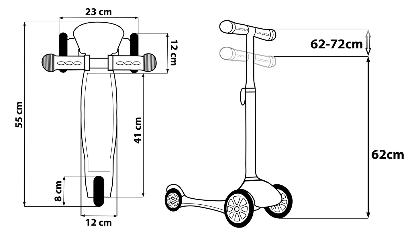 Disney Minnie Mouse 3-Rad Baby Scooter, Verstellbar, Mit Rutschfester Plattform