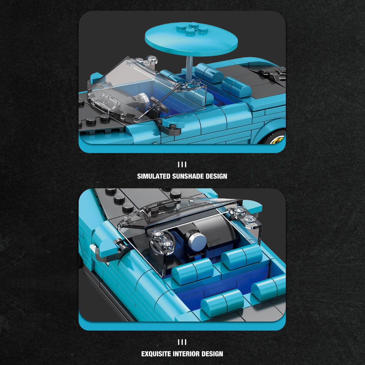 Reobrix 688 Luxus Cabrio 1:24 Klemmbaustein Auto 417 Teile mit Türen