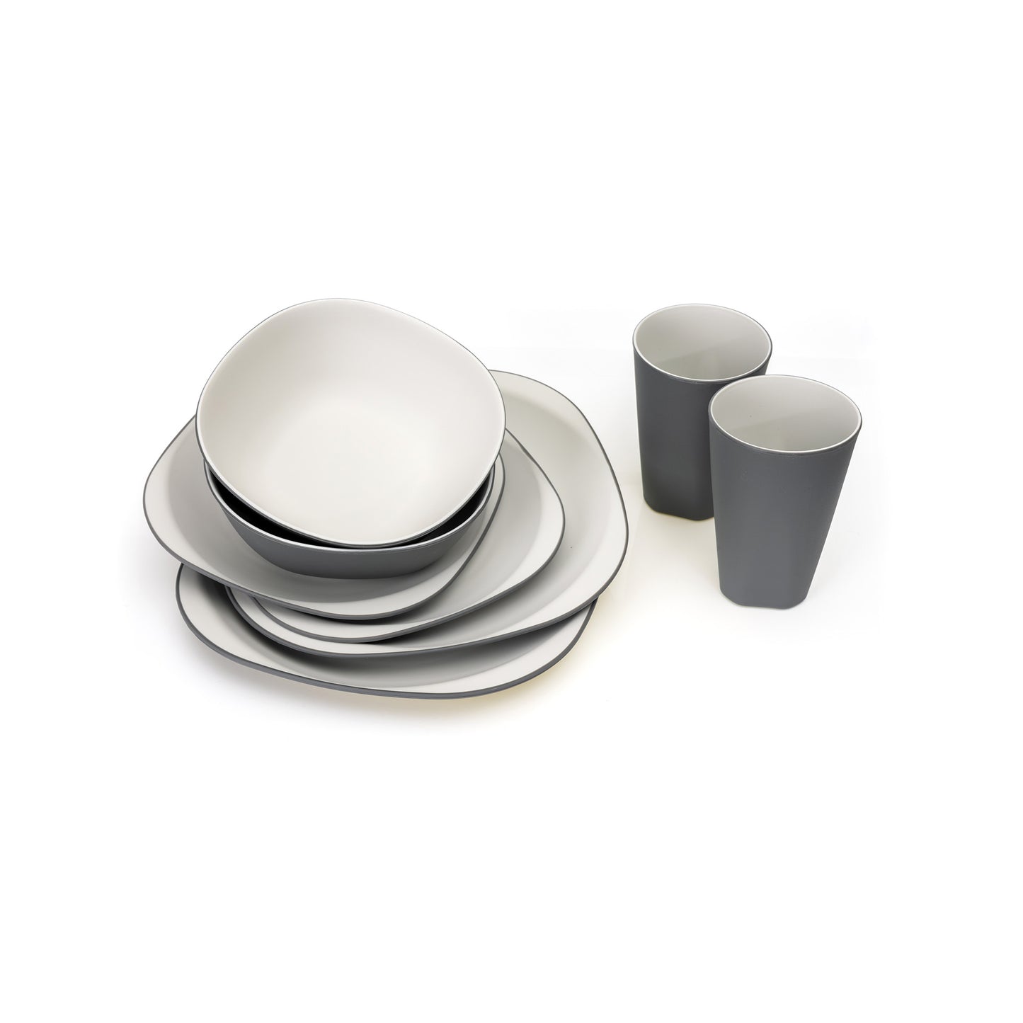 Platinet 8 Teilig Leichtes Besteckset für Wohnmobil Picknick Camping Zuhause Geschirrset