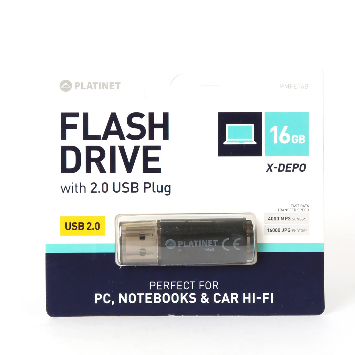 Platinet Pendrive USB 2.0 Stick X Depo 16GB Schwarz