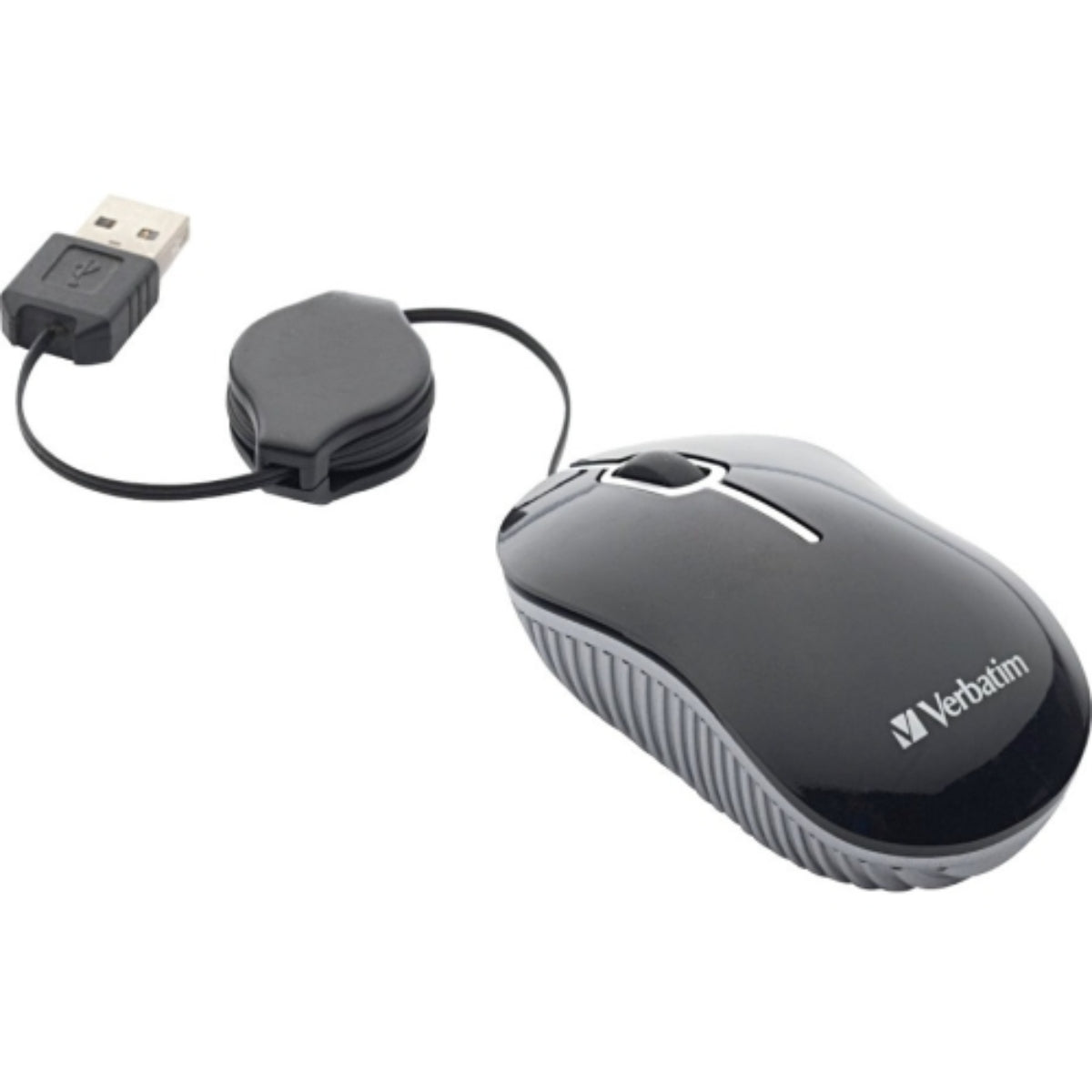 Verbatim 98113 Mini Travel Maus USB 1000 DPI Kabelaufroller Schwarz
