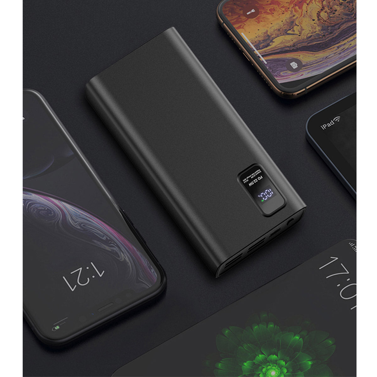 Platinet 30000 mAh Power Bank mit Schnellladung und USB Type C