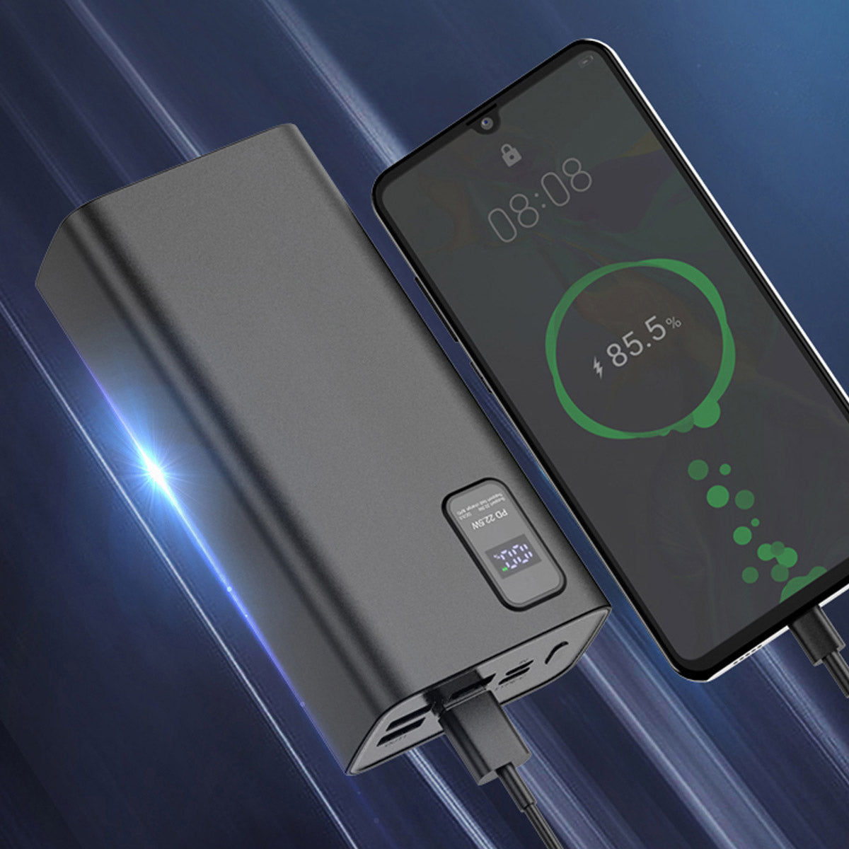 Platinet 30000 mAh Power Bank mit Schnellladung und USB Type C