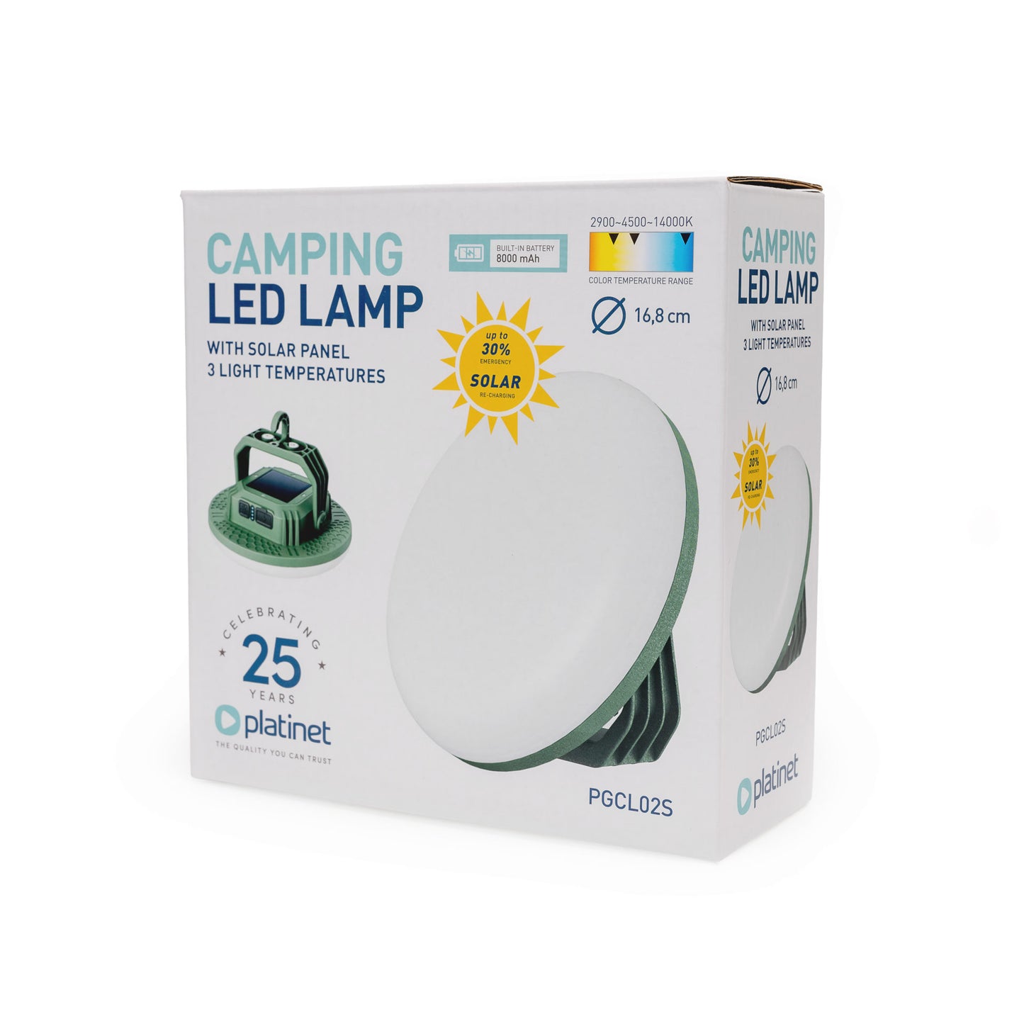 Platinet Robuste Solar LED Camping Laterne für Abendbeleuchtung 3 - Modus