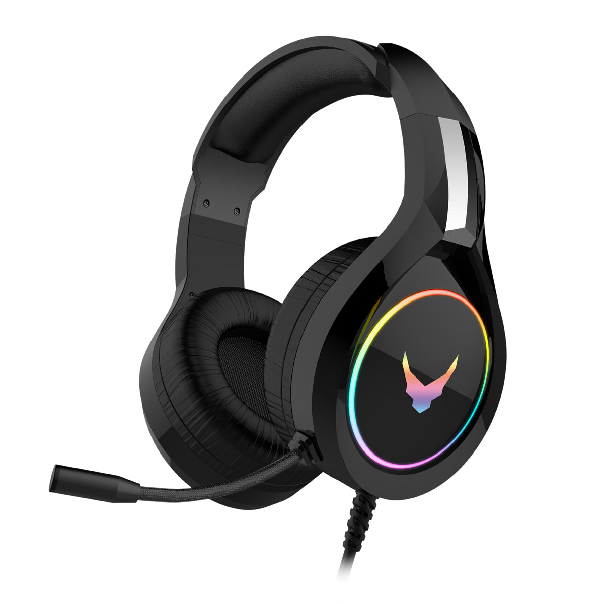 VARR VH6060 RGB Gaming-Headset mit Mikrofon, 50-mm-Treiber, Schwarz