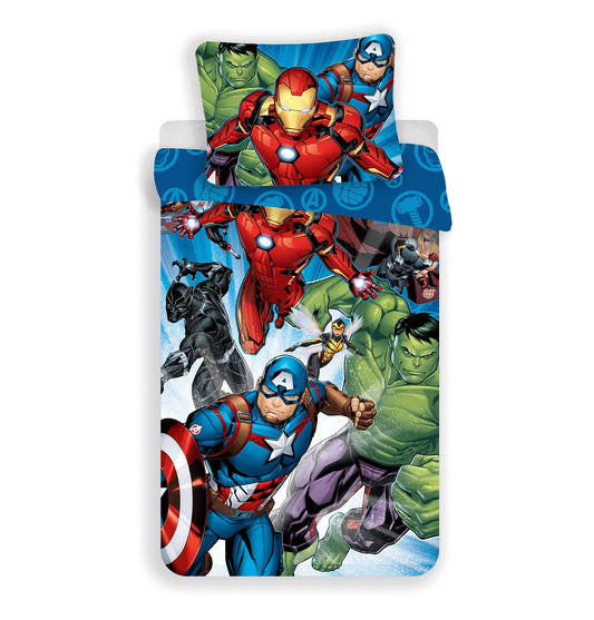 Avengers Bettwäsche-Set aus Baumwolle - 140 x 200 cm + 70 x 90 cm
