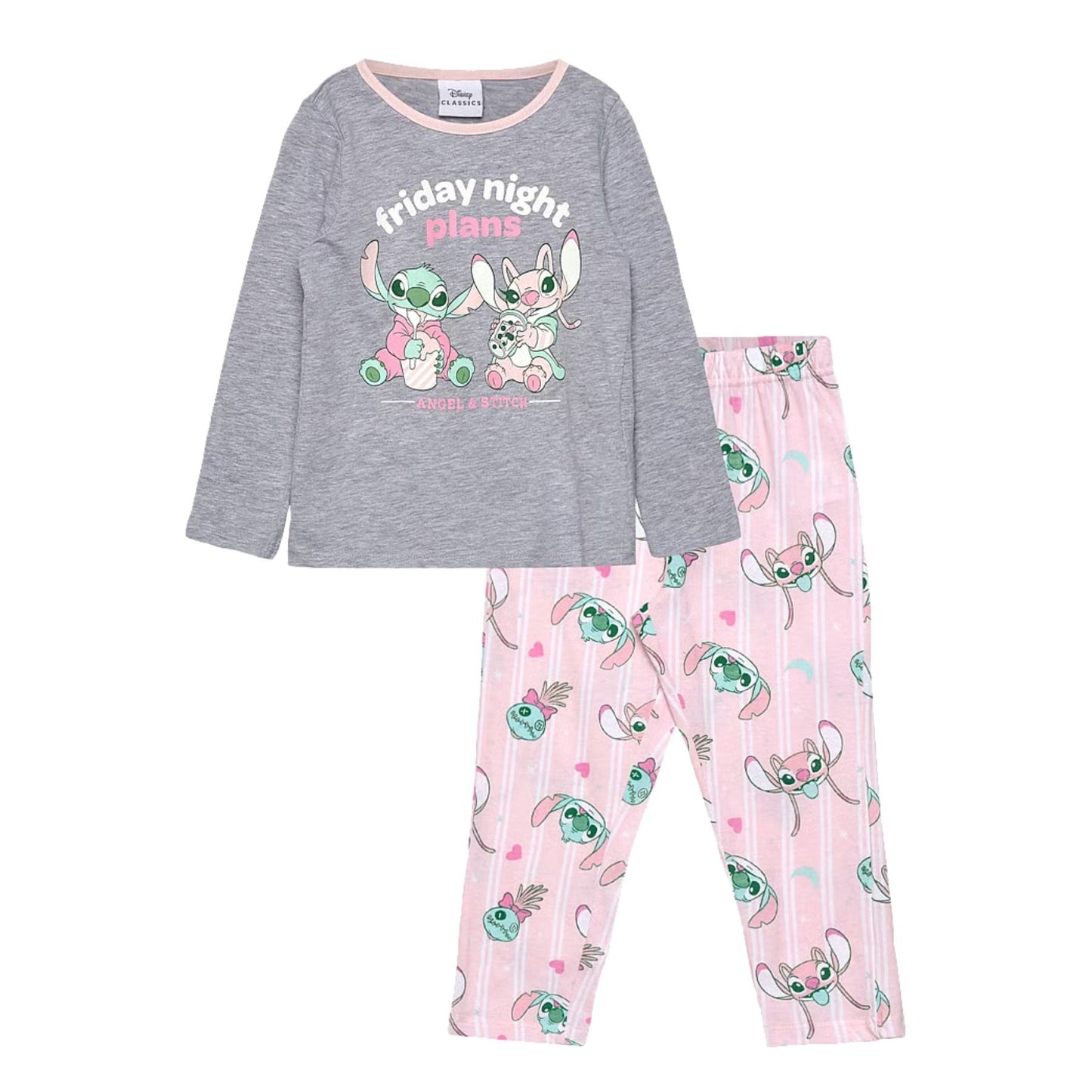 Lilo & Stitch Kinder Pyjama Schlafanzug Langarm Zweiteiler aus Baumwolle