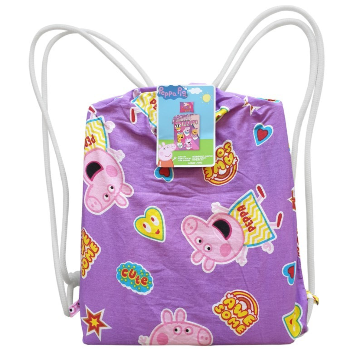 Peppa Pig Bettwäsche Set aus Baumwolle Bettdeckenbezug 140 × 200 cm mit 70 × 90 cm Kissenbezug