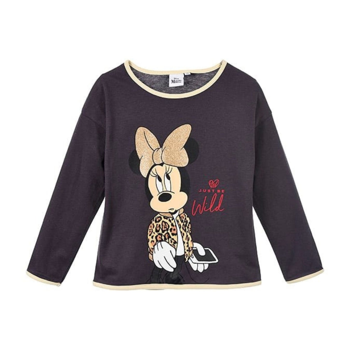 Disney Minnie Mouse Langarmshirt Kinder Shirt Baumwolle Langarm Oberteil für Alltag Schule und Freizeit