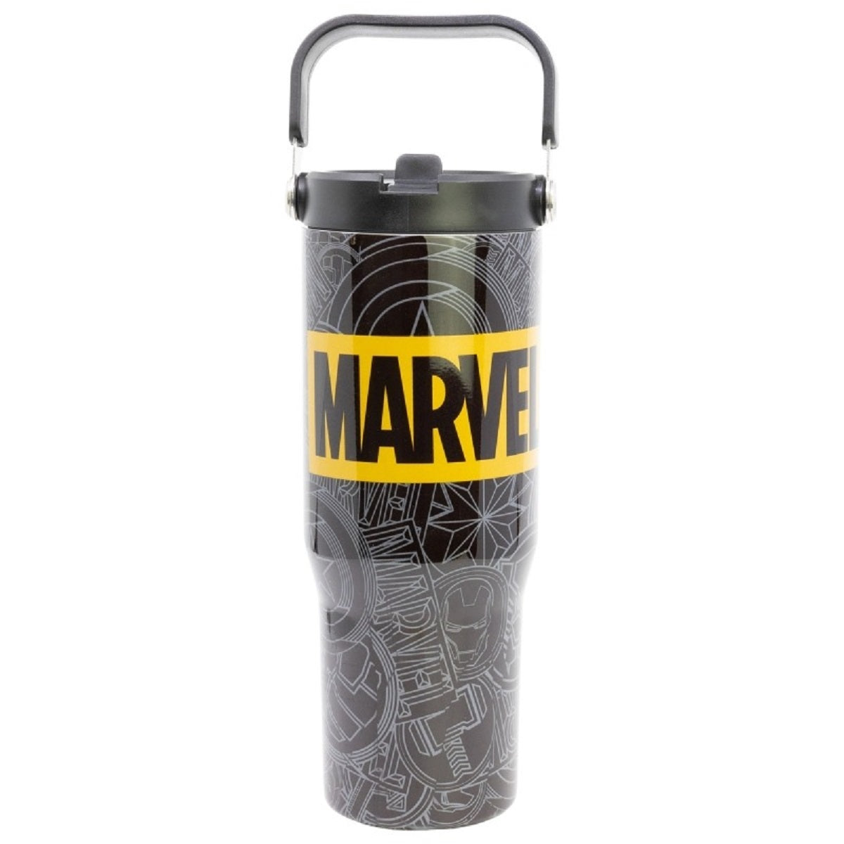 Marvel Edelstahl Thermobecher 860 ml mit Griff und Klappdeckel