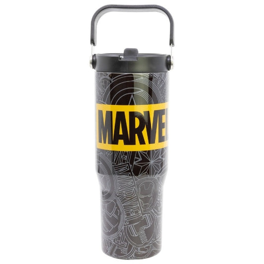 Marvel Edelstahl Thermobecher 860 ml mit Griff und Klappdeckel