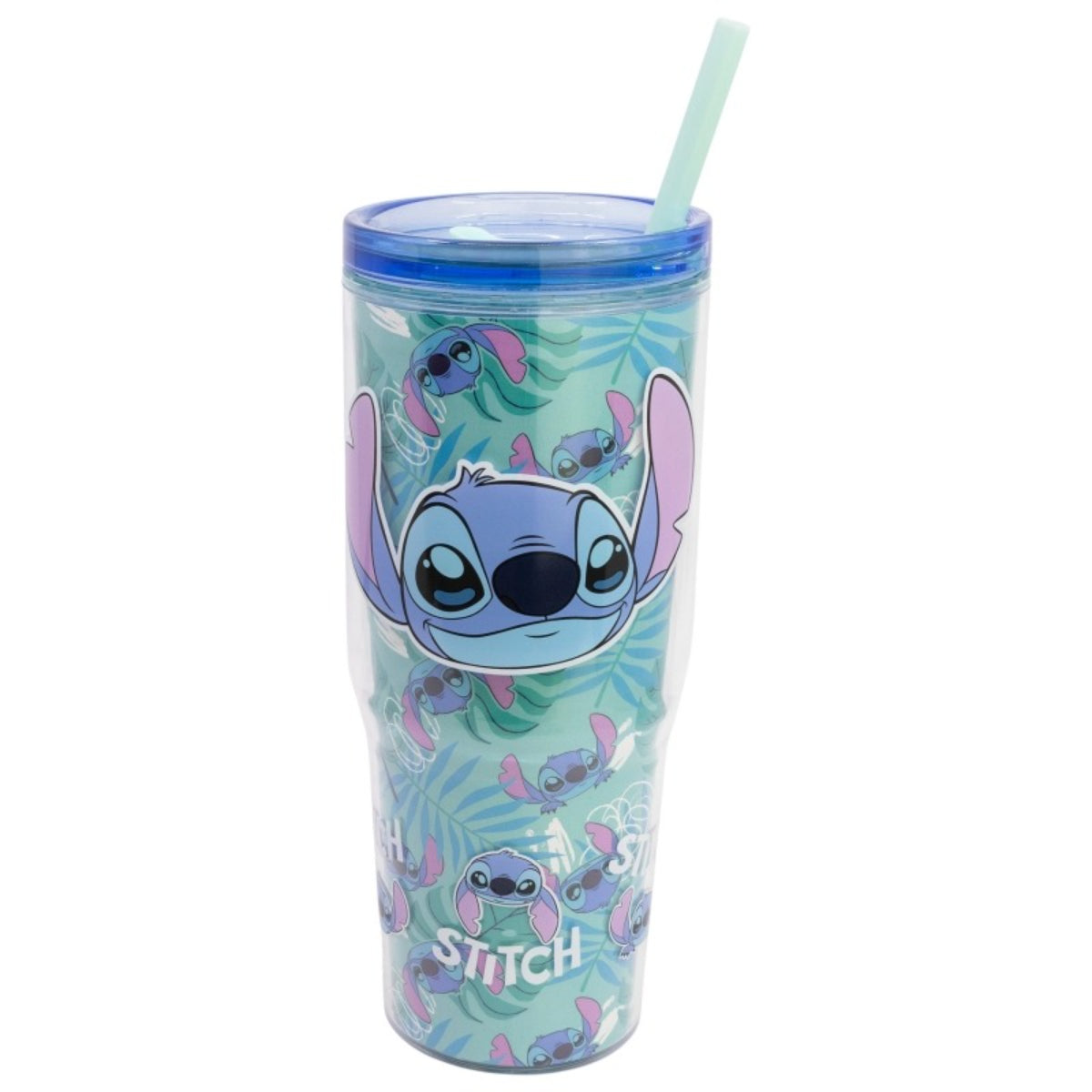 Disney Lilo & Stitch Trinkbecher mit Strohhalm und Henkel Doppelwandig 860 ml