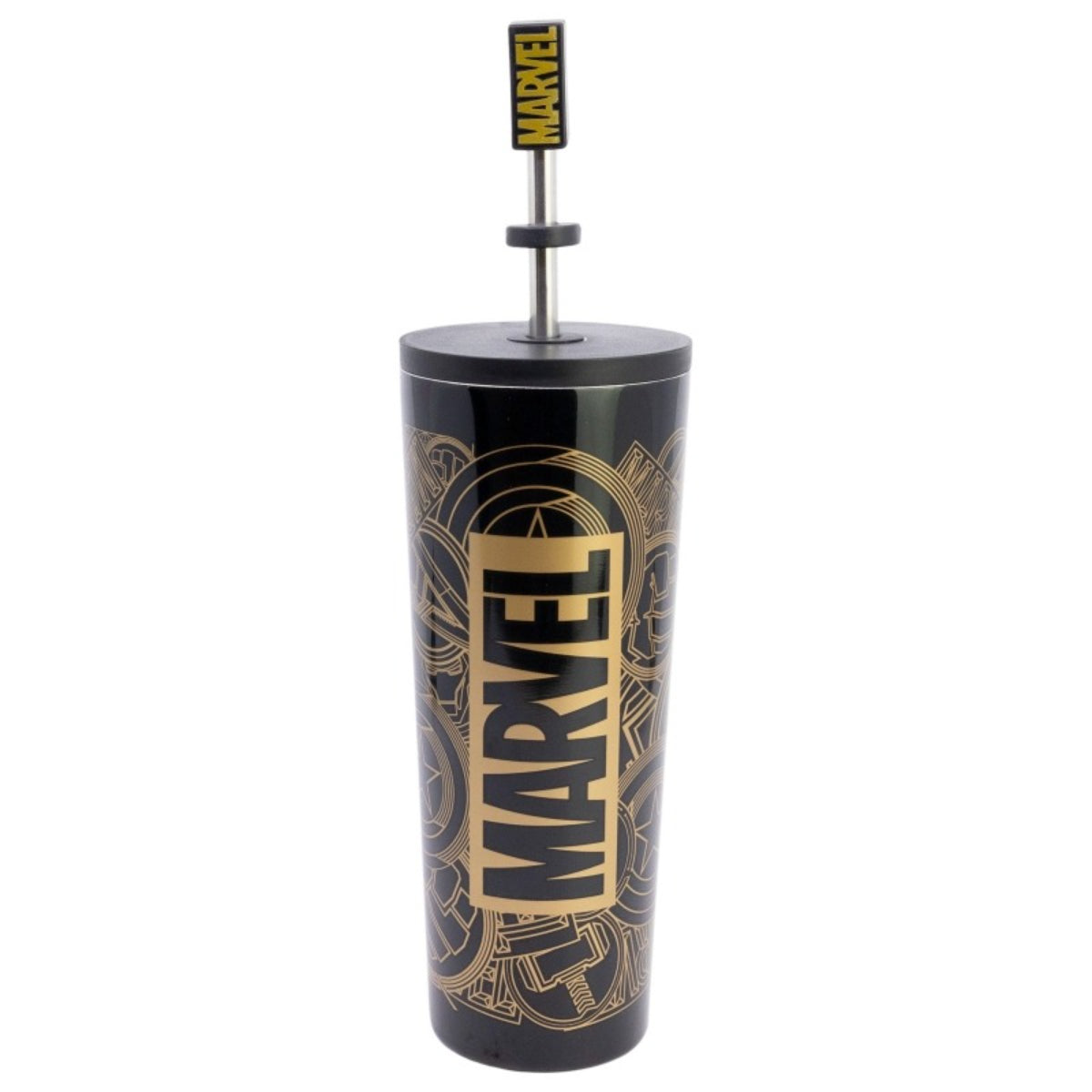 Marvel Edelstahl Thermobecher 770 ml mit Trinkhalm und Deckel