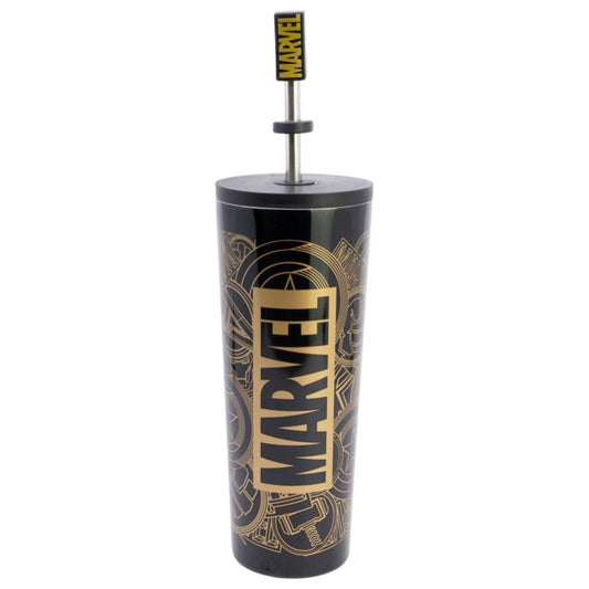 Marvel Edelstahl Thermobecher 770 ml mit Trinkhalm und Deckel