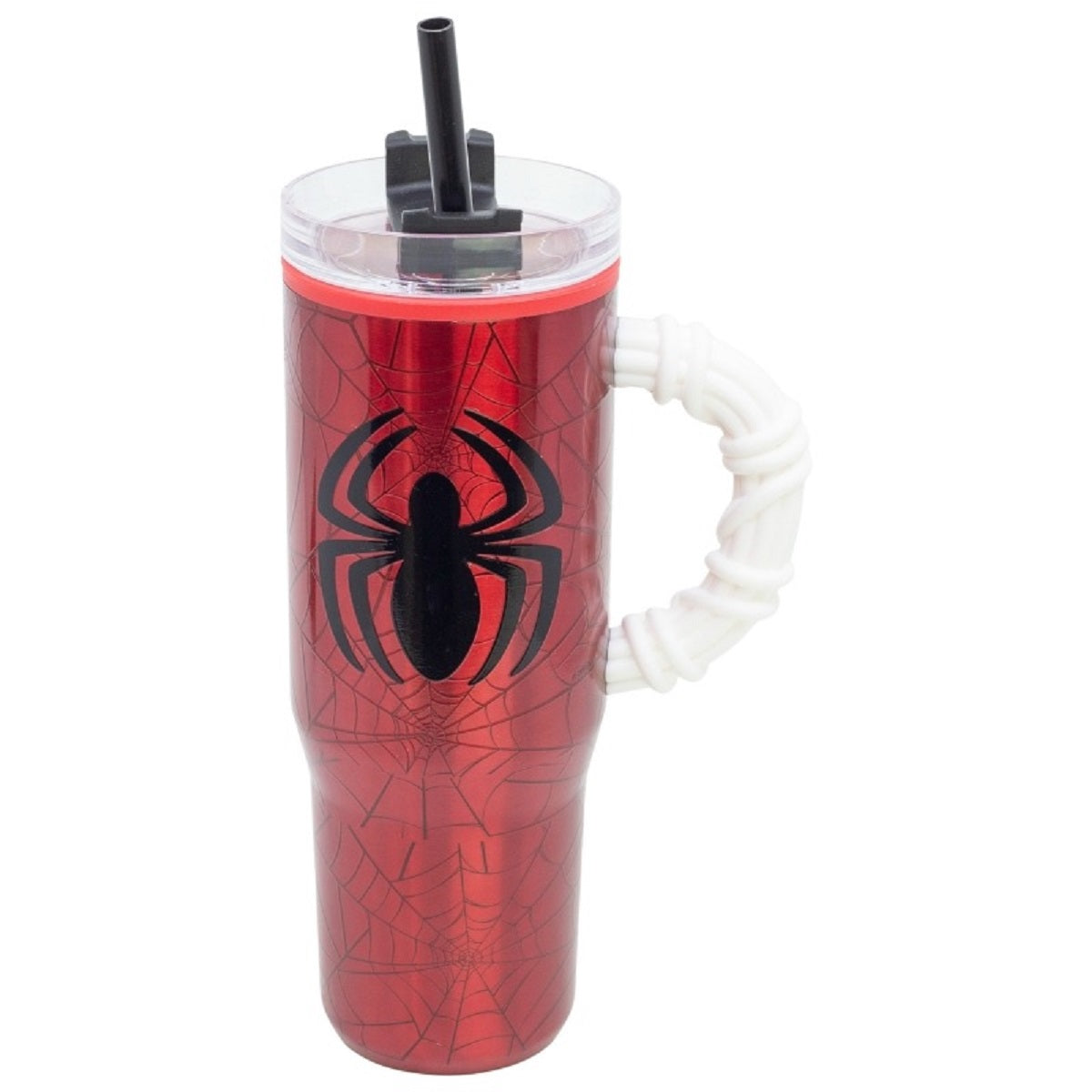 Spider Man Doppelwandiger Trinkbecher 770 ml mit Griff und Strohhalm