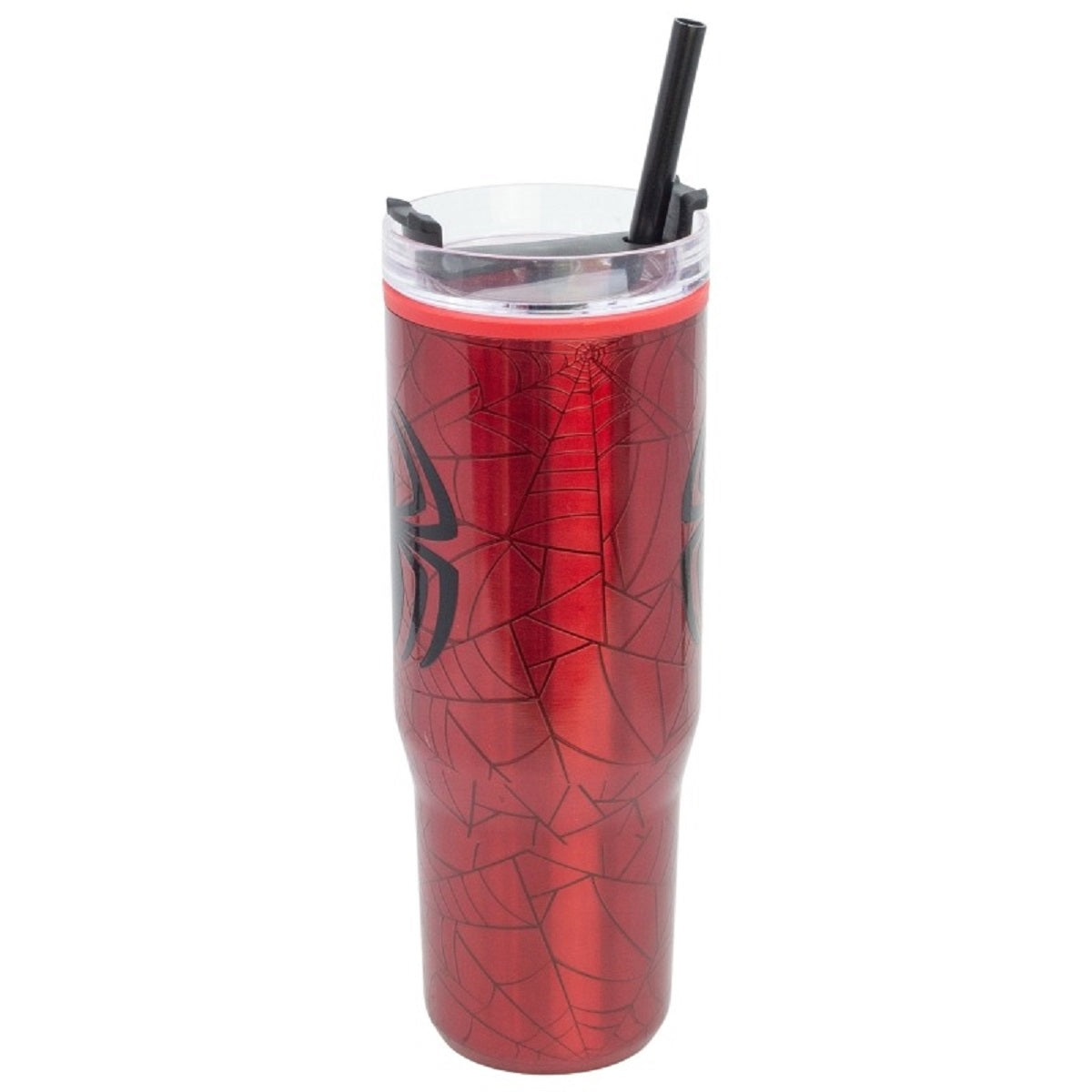 Spider Man Doppelwandiger Trinkbecher 770 ml mit Griff und Strohhalm