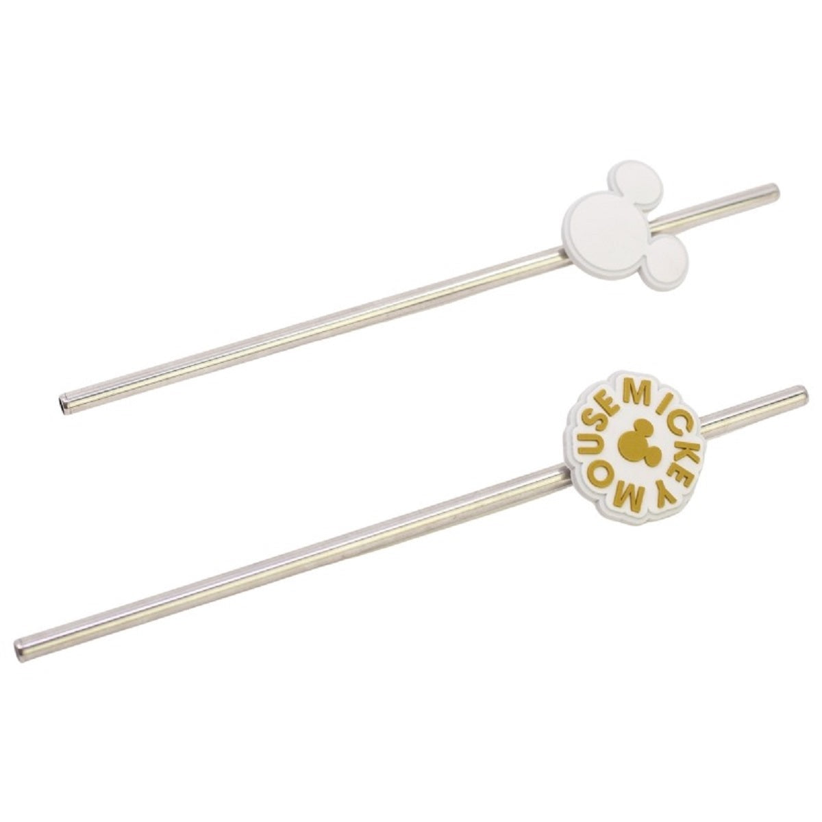 Disney Mickey Mouse Strohhalm Trinkhalm aus Edelstahl 2er Set für Kinder und Erwachsene