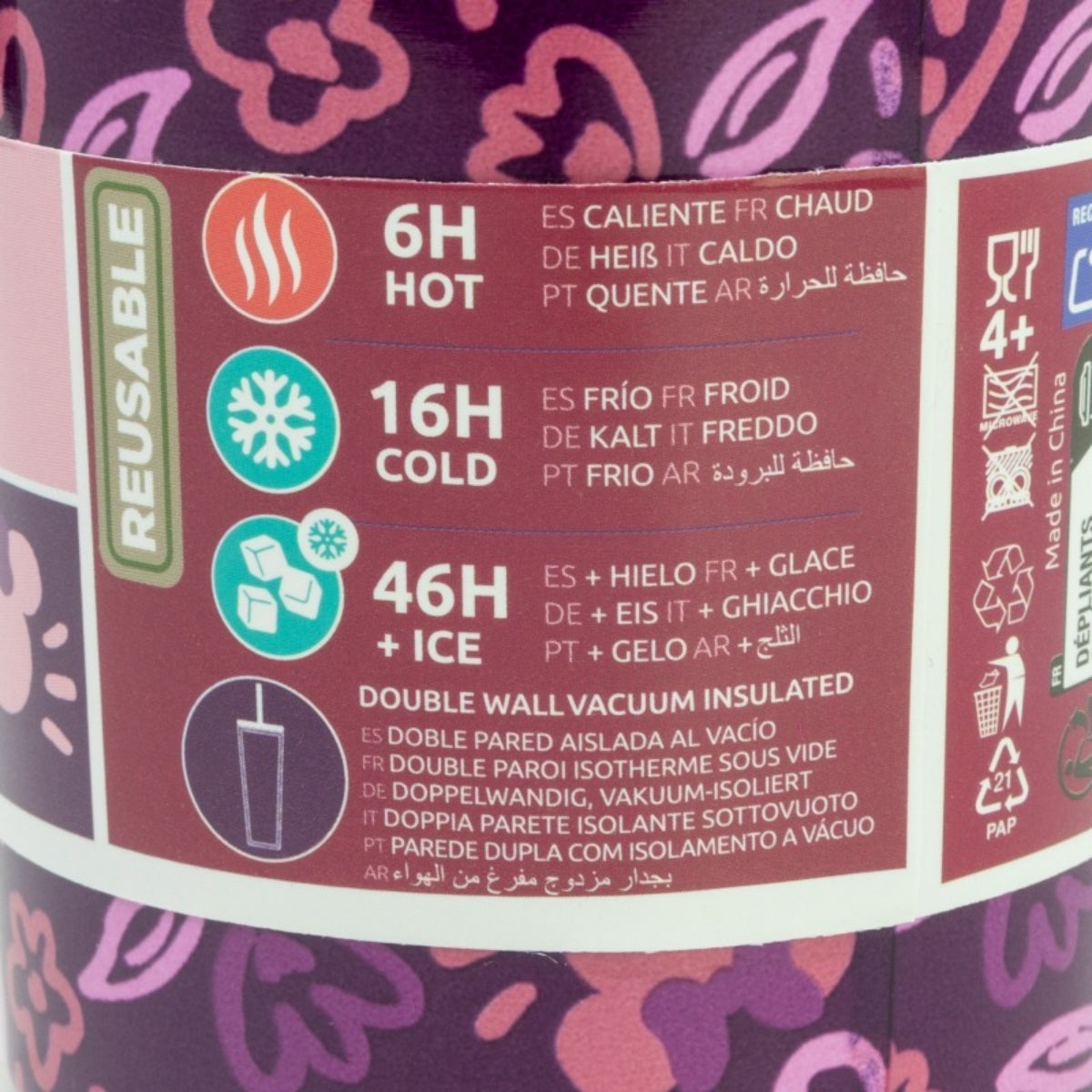 Disney Minnie Mouse Edelstahl Thermobecher 770 ml mit Trinkhalm und Deckel