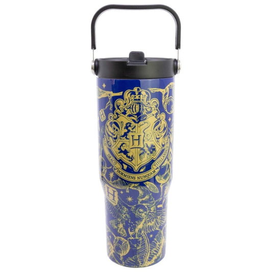 Harry Potter Edelstahl Thermobecher 860 ml mit Griff und Klappdeckel