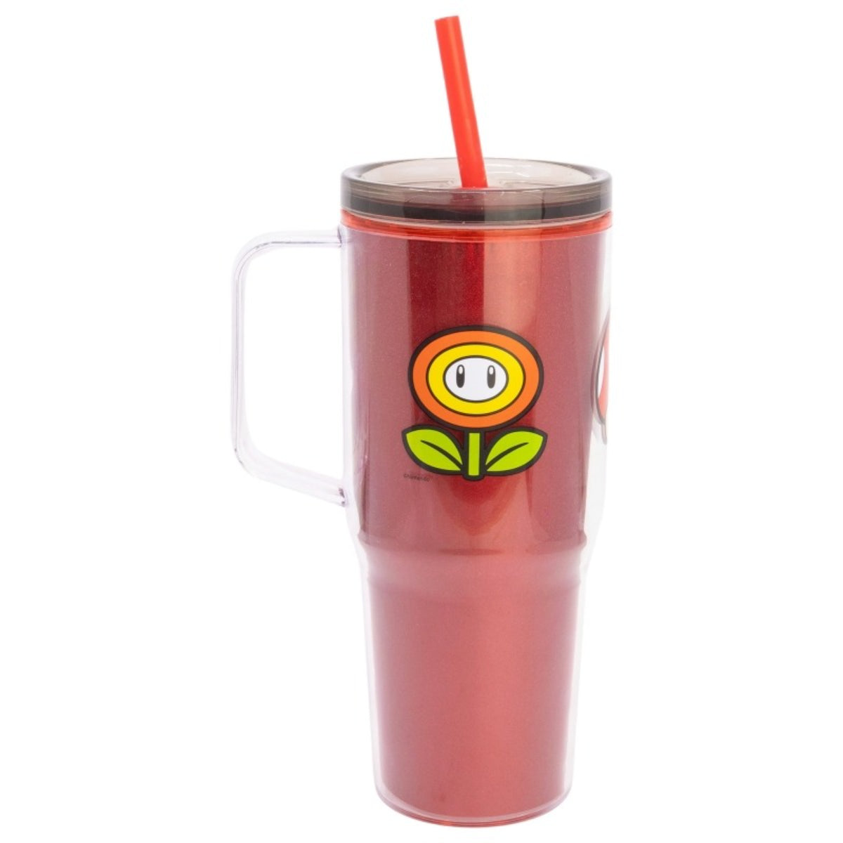 Super Mario Trinkbecher mit Strohhalm und Henkel Doppelwandig 860 ml