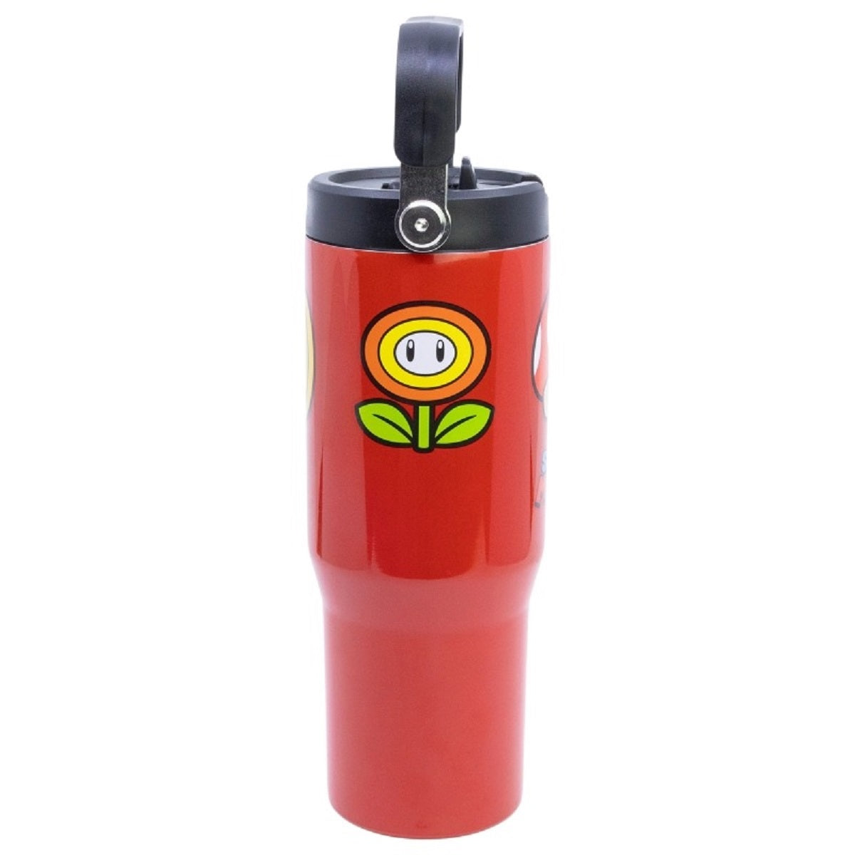 Super Mario Edelstahl Thermobecher 860 ml mit Griff und Klappdeckel