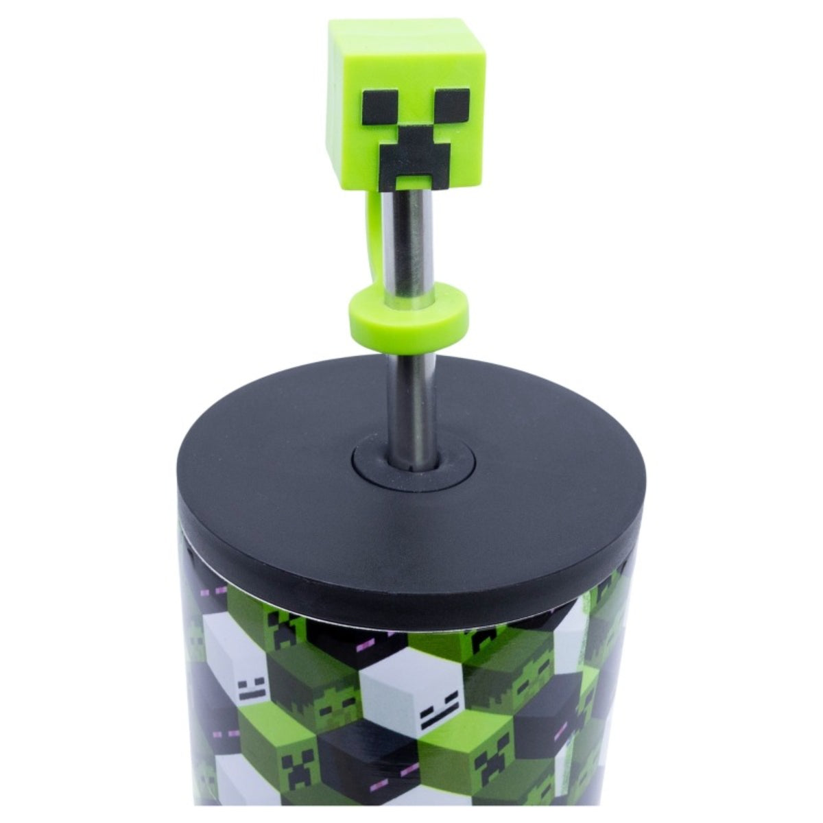 Minecraft Edelstahl Thermobecher 770 ml mit Trinkhalm und Deckel